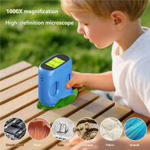 Microscope Telescope 2 in 1 Children'S Optical Educational Toys 2MP HD Camera Kids Microscope 1000x Christmas Gifts D