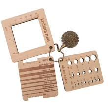 Knitting Rulers Gauge Knitting Calculator DIY Weaving Measuring Tools Knitters Ruler with Threader Cutter