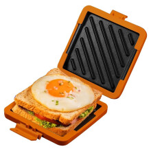 Microwave Sandwich Maker, Dishwasher Safe, No Electricity Needed, Fast and Safe Toasting (Orange)