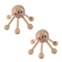 2X Home Office 6 Points Tension Relief Wood Scalp Massage Equipment