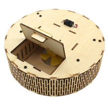 Robot Odkurzający DIY, Model Nr 1 - Zestaw do Samodzielnego Montażu z Drewna, Zasilany Bateryjnie