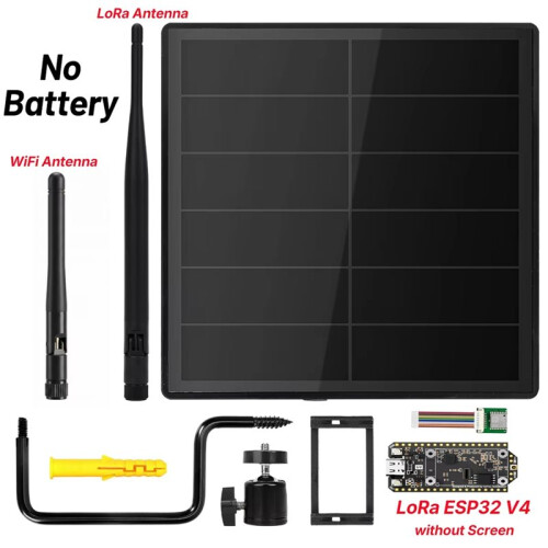 5W Dev-Board Solar LoRa Node Kit Support Meshtastic with WiFi LoRa 32 V4 and LoRa 2.4G Antenna and GPS Module. 868Mhz