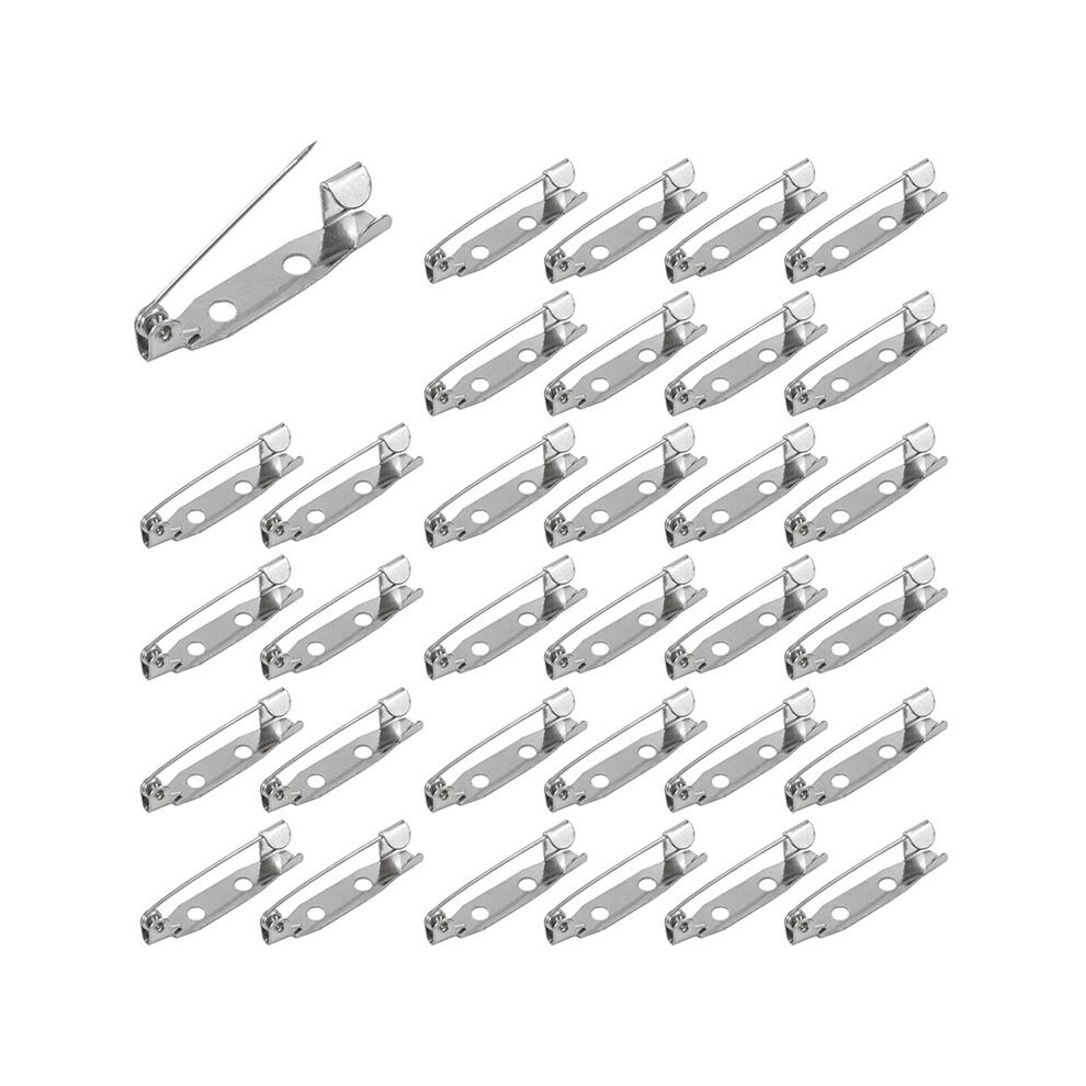 200 Pcs Brooch Pins,Secure Brooch Pin,Secure Back Clasp With Back Bar Fastener,Silver Bar Pins,Silver Badge Pin Backs 6033930473624