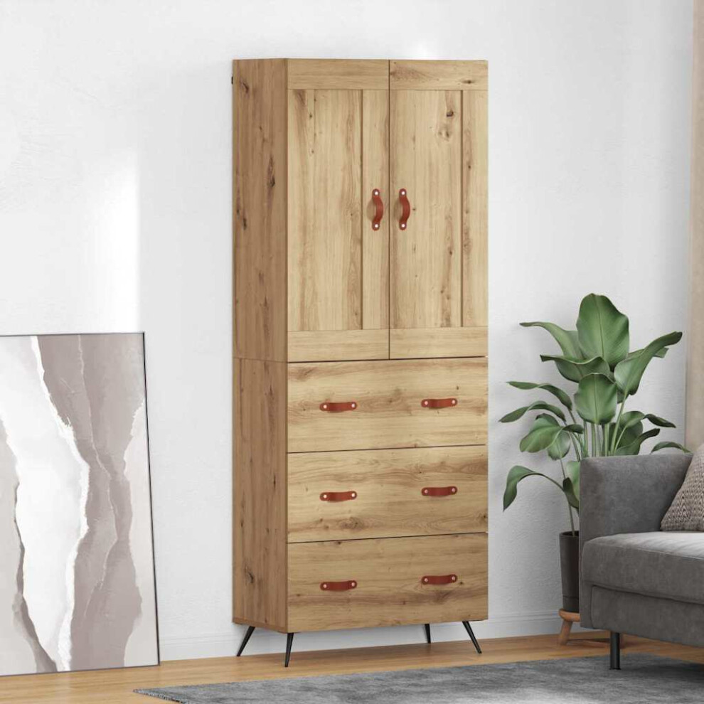 Vidaxl Highboard Artisan Oak 69.5 X 34 X 180 Cm Engineered Wood