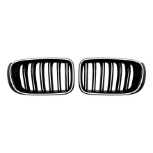 Car Front Kidney Grill Air Intake Grille with LED Light Double Vertical Grille for X3 F25 X4 F26 LCI 2014-2017