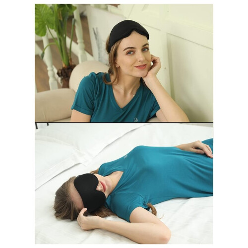 3D Memory Foam Sleeping Mask - Light Blocking Sleep Aid, Comfortable & Adjustable Eye Shade Blindfold 1