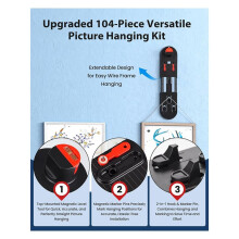 104-Piece Picture Hanging Tools Kit with Level, No Measurement Needed for Perfect Alignment