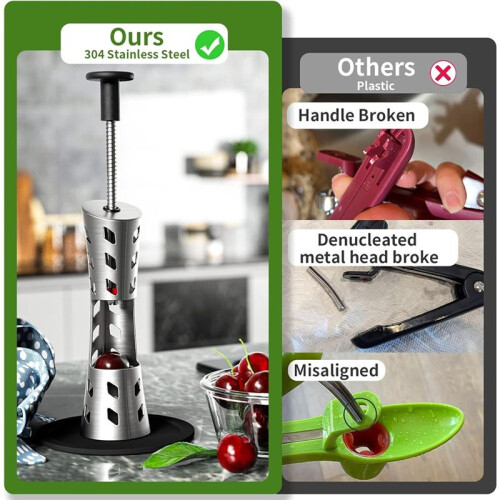 Pitter Remover Tool 2-In-1 Premium Quick Release  Pitter Press & Push Type Large 33mm  Seed Remover 2