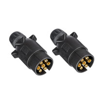 BEIJISTAR 2 Pieces 7 Pin Trailer Plug, 12V Waterproof 7 Pin Trailer Plug Connector, for Truck RV Cars Boat Caravan (Screw End)