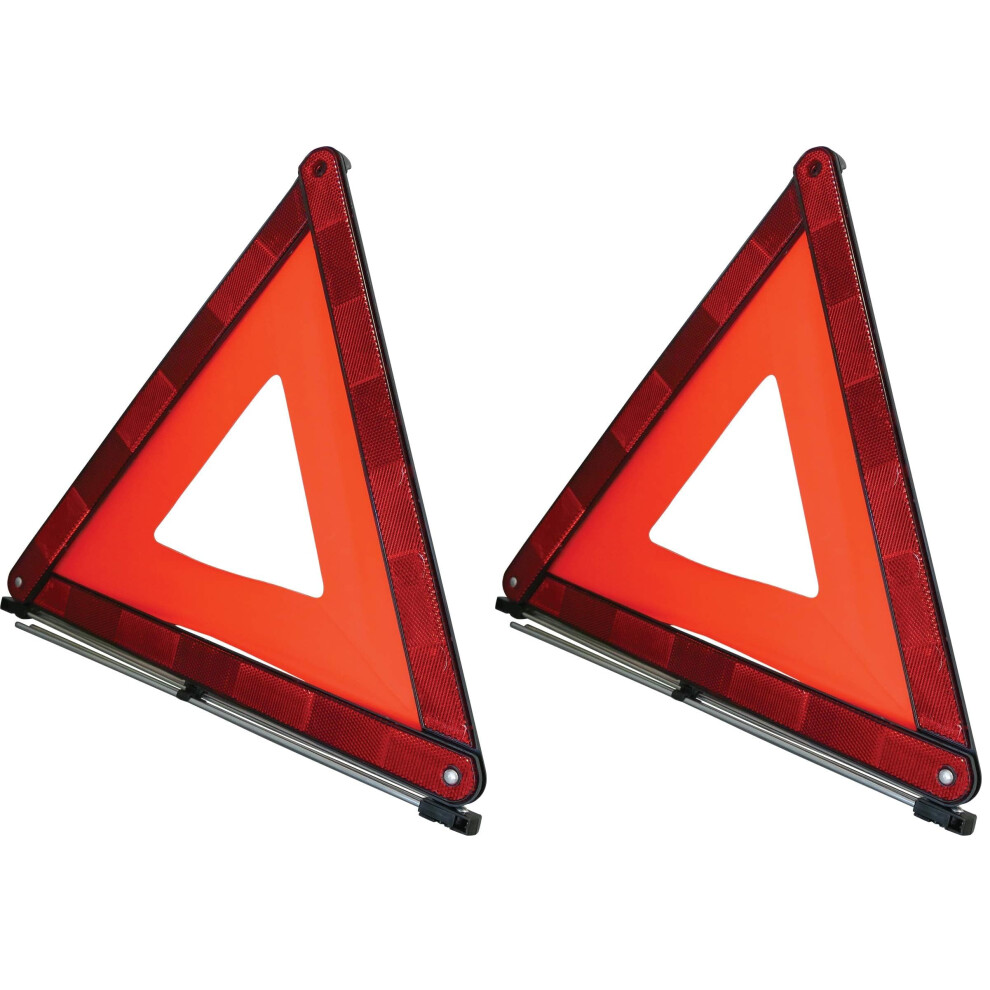 Safety First Aid Group Q4232 Safety Warning Triangle For Roadside Breakdowns Foldable Wind Tested With Case (Pack Of 2)
