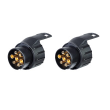 BEIJISTAR 2 Pieces 7 to 13 Pin Trailer Adapter, 7 to 13 Pin Towing Adaptor, Trailer Plug Socket Adapter, 12V Waterproof Electric Adapter Plug Socket
