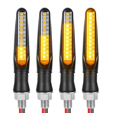 URAQT 4pcs Motorcycle Indicators, Flowing Mode Turn Signal Lights, Motorcycle Turning Indicators, 12V 12 LED Universal Waterproof for Scooter Quad Cr