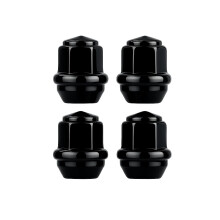 RYBO Set of Alloy Wheel Nuts M12 x 1.5, Taper, 19mm Hex, Compatible With Ford Alloy Wheels & More (Black, Pack of 4)