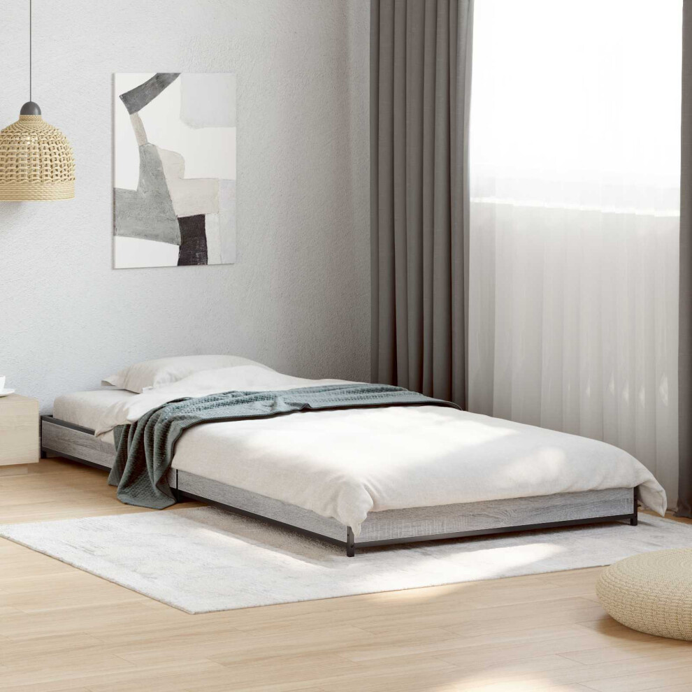 Vidaxl Bed Frame Grey Sonoma 80 X 200 Cm Engineered Wood