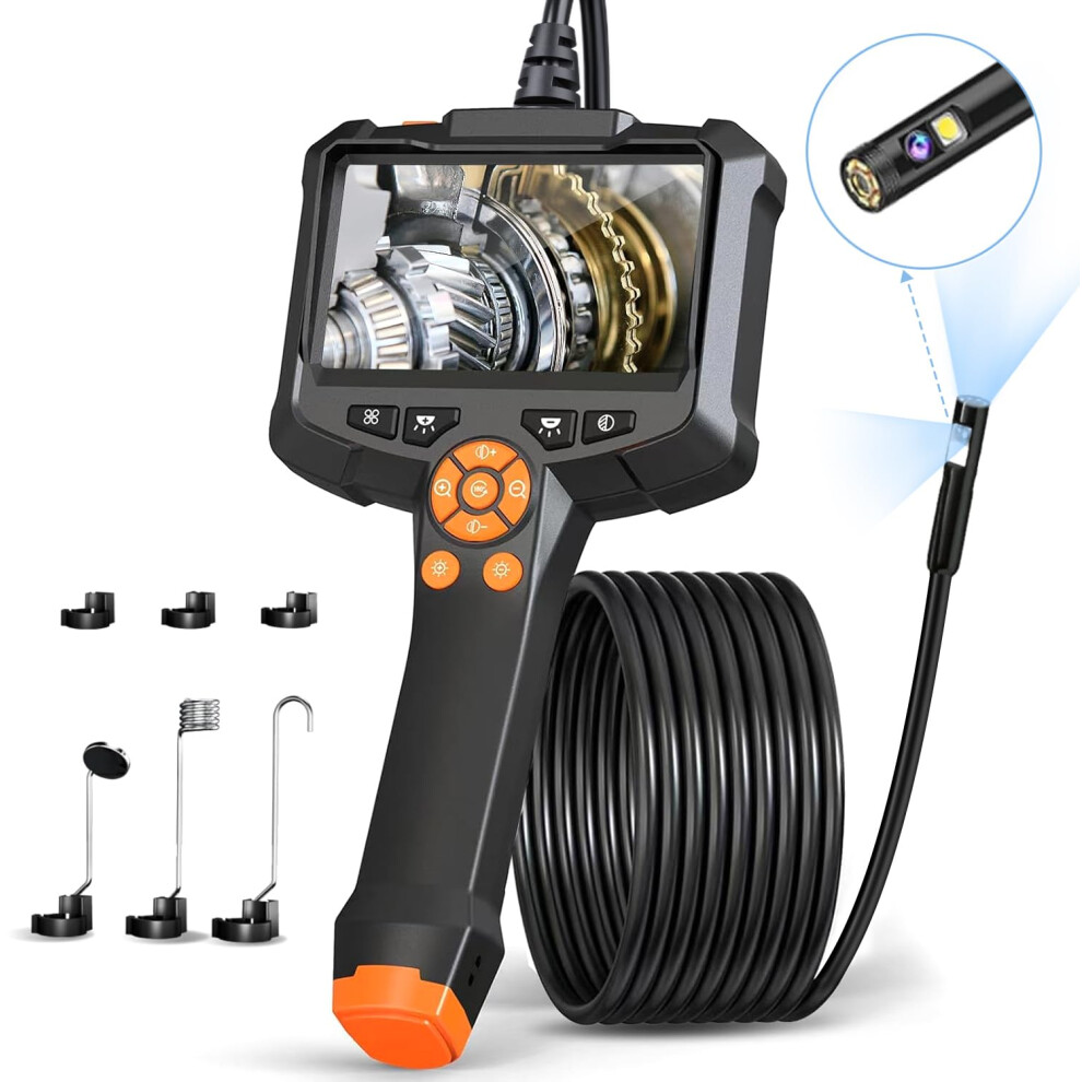 Dual Lens Endoscope Inspection Camera, Aopick 4.3'' Ips Screen 1080P Hd Handheld Borescope Inspection Camera With 8 Led Lights, Ip67 Waterproof Porta 5006285354345