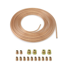 QWORK 3/16" x 25ft/7.6m Copper Plated Brake Pipe, OD 4.76mm, ID