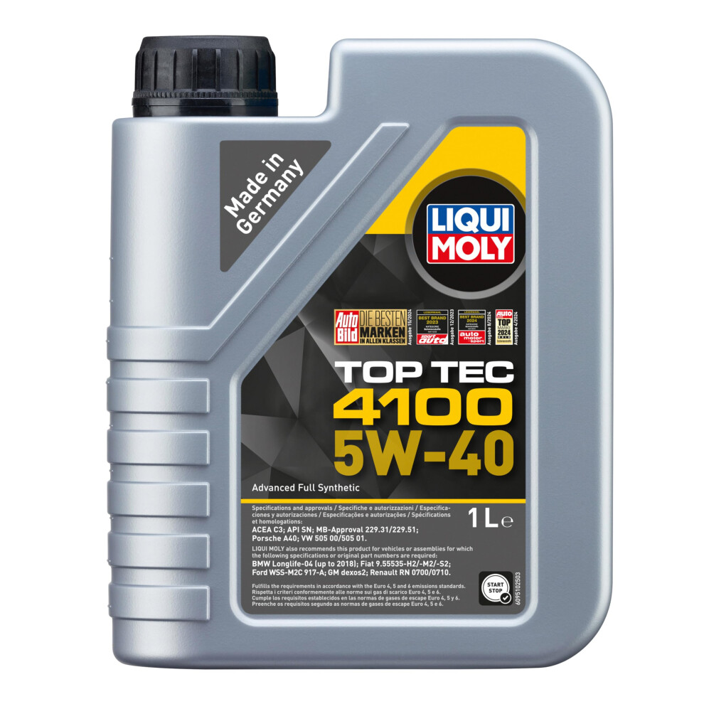 Liqui Moly Top Tec 4100 5W-40 | 1 L | Synthesis Technology Motor Oil 5009820279615