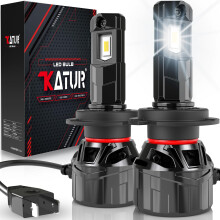 KATUR H7 LED Headlight Bulb 120W 30000LM, 700% Brightness Canbus H7 LED Bulb 6000K Xenon White Plug and Play 1:1 Mini Size High Efficiency Cooling Sy