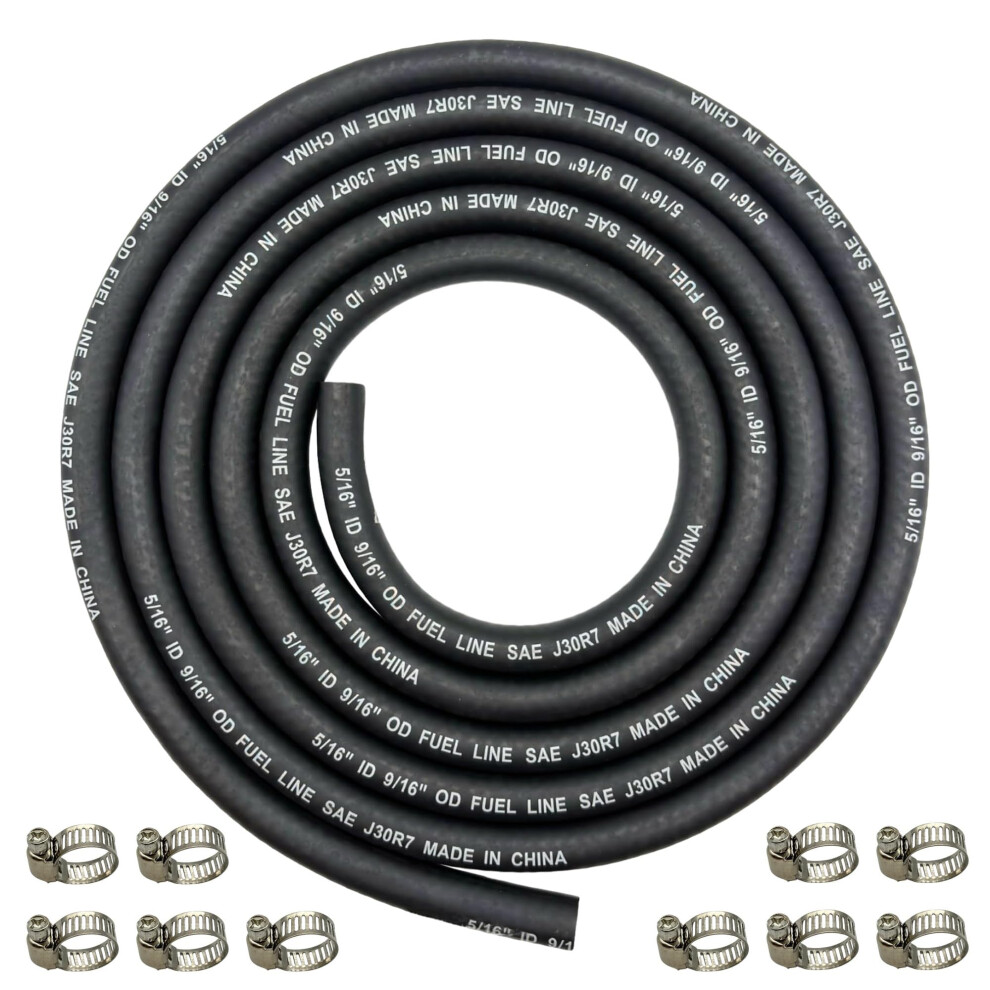 Ygq 8Mm (5/16 Inch) Id Fuel Line Hose Braided 2.4M 8 Feet Braided 5006505504505