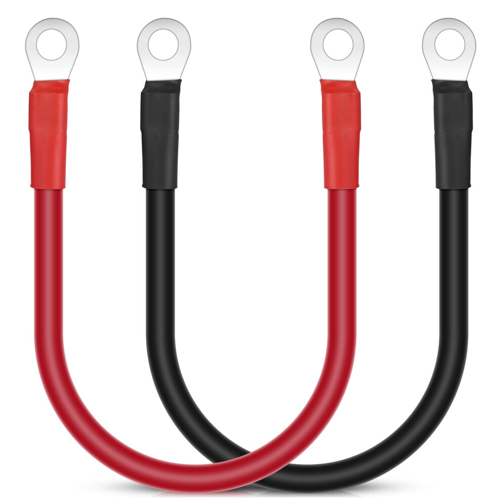 Uraqt 30Cm Car Battery Cable, 2Pcs 16Mmâ² 5Awg Battery Cable And Inverter Cable, M10 Car Battery Jump Leads 12V Heavy Duty Copper Wire For A Red/Black 5004920950587