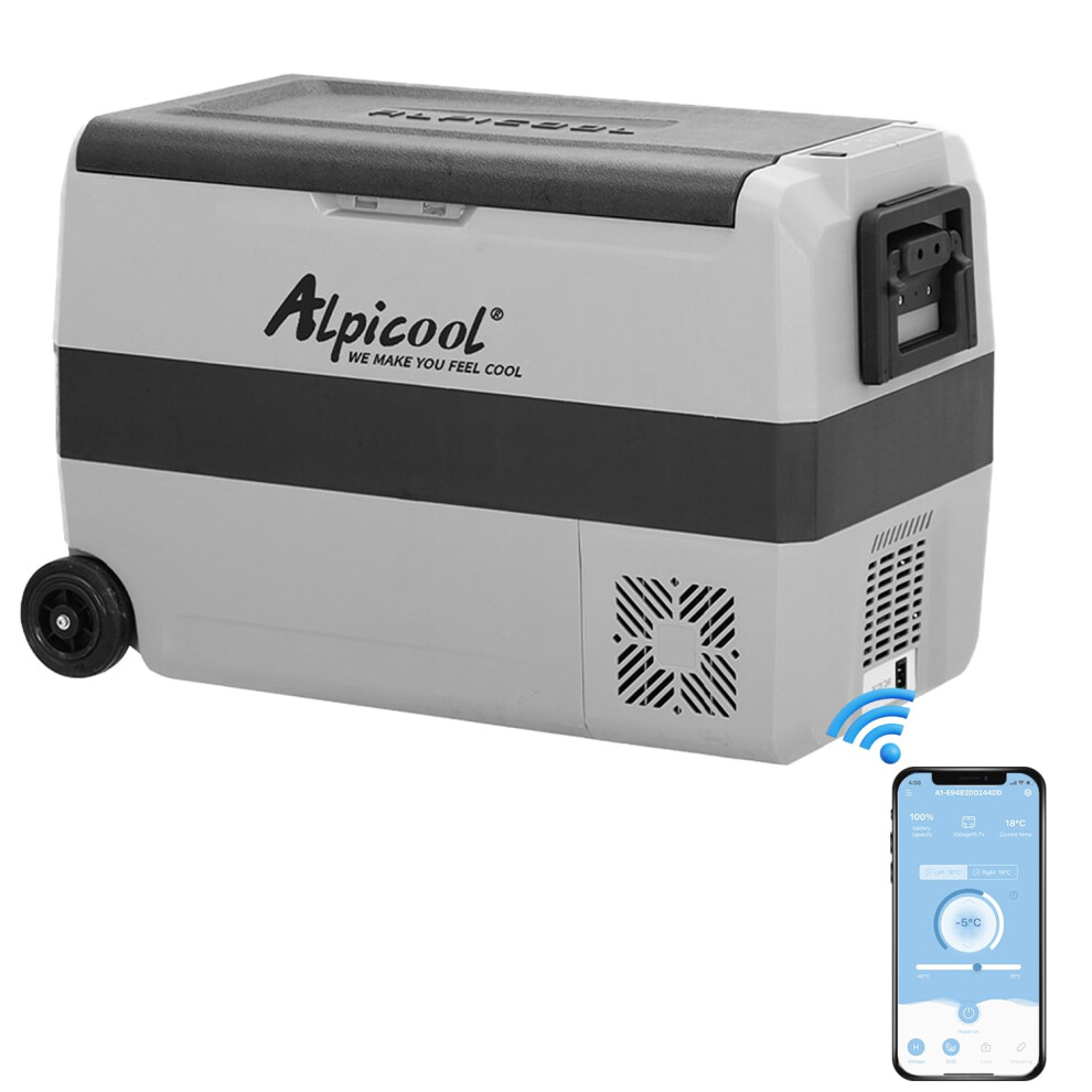 Alpicool T50 50L Compressor Car Refrigerator, Portable Camping Fridge Dc 12V Freezer For Truckcampervanrvboat, -20 To 20, With Usb Socket 5003271579652