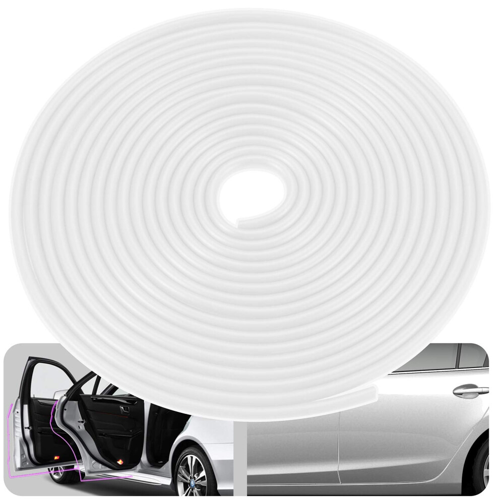 Car Door Edge Protector, 10M Trim And Rubber Seal Protection With U-Shape Door Protector Edge Guard, Fit For Most Cars (, 32.8Ft) White 5004595969266