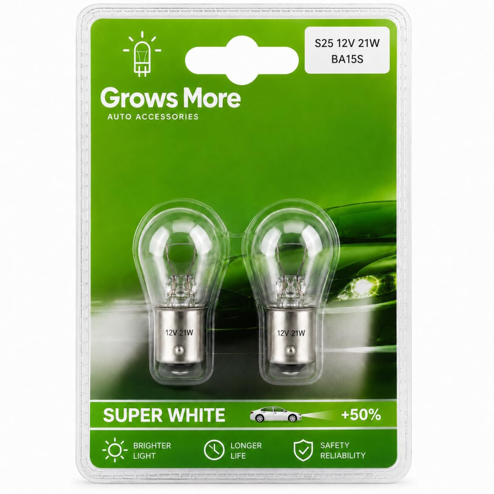 Grows More 382 P21w Car Bulbs 12V 21W Ba15s Â Universal Replacement Indicator, B 5002978607194