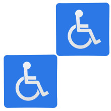 Disabled Car Window Sticker | Static Cling | 75mm Square | 2 Pack | Sign | Wheelchair