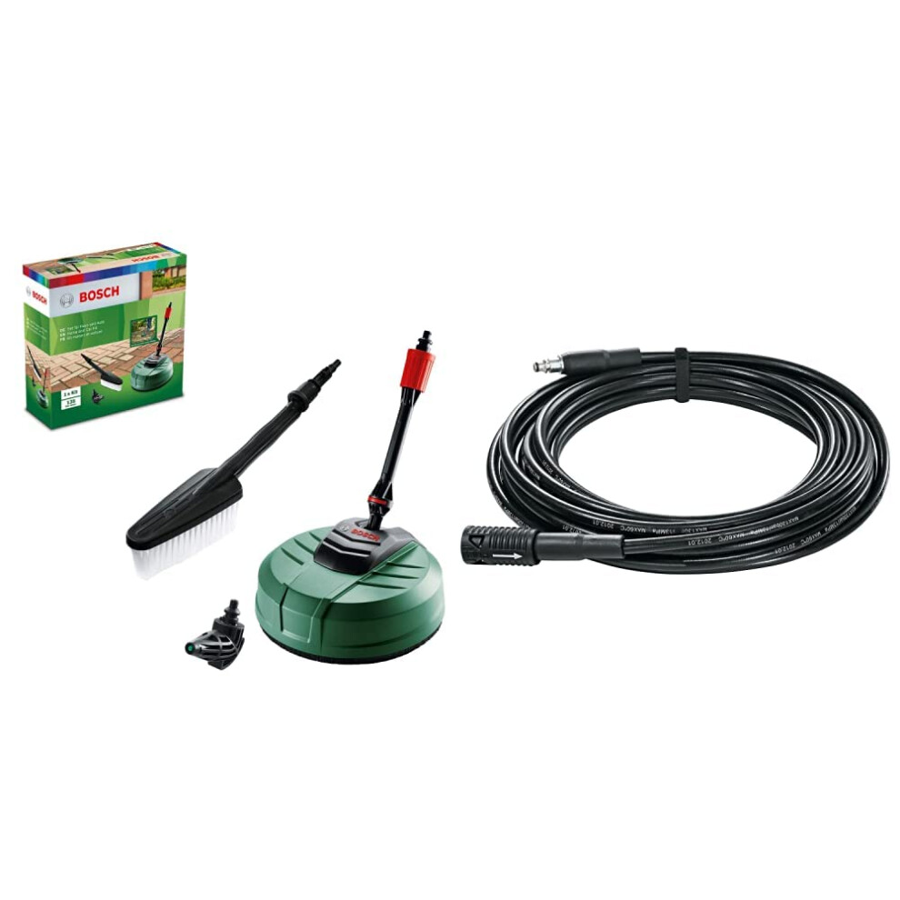 Bosch F016800611 Pressure Washer Home And Car Cleaning Kit (With Patio Cleaner, Wash Brush And 90 Degree Nozzle, In Carton Packaging) & F016800361 6M