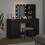 VidaXL vidaXL Dressing Table with Mirror Lights 3 pcs Black Engineered wood 4