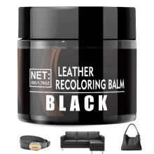 50ml Leather Repair Kit Black,Leather Recolouring Balm,Black L-eather Dye,Scratch Repair,Stain Remover,Long-Lasting Durability,Le-ather Restorer And