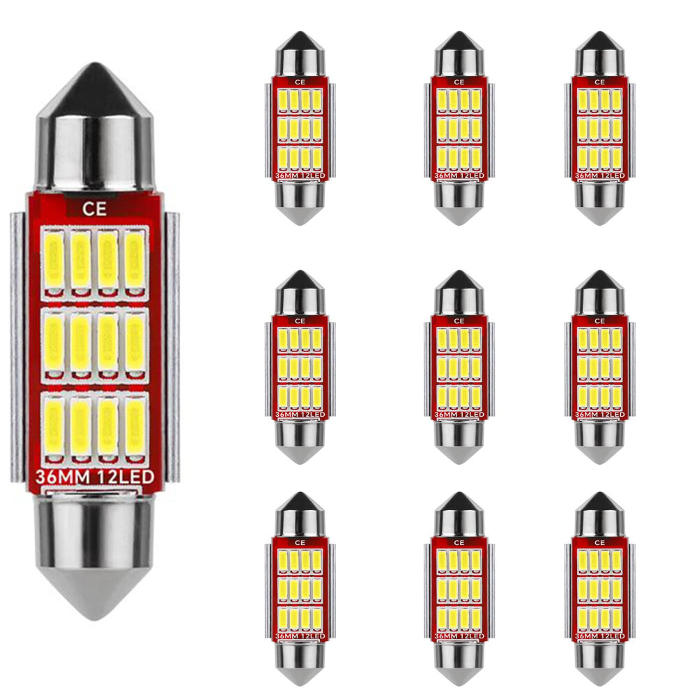 Younlen 10 Pack Festoon Led Car Bulb,Led Dome Reading Xenon White 5003908891348