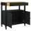 VidaXL vidaXL Kitchen Trolley MONZA Black 84 x 40 x 88.5 cm Solid Pine Wood 4