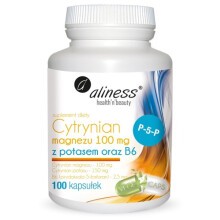 Aliness Cytrynian Magnezu Z Potasem 100 kapsułek