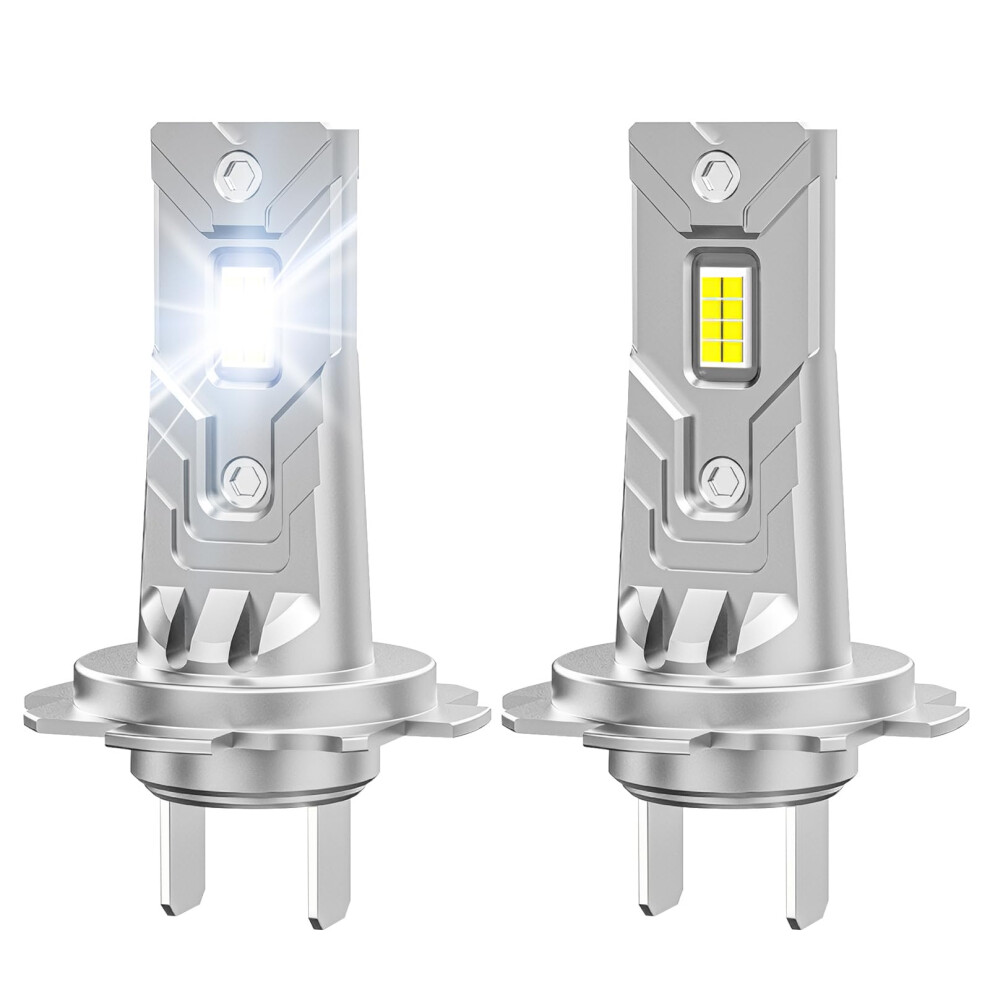 2 Pack H7 Head Bulbs, Canbus 12V H7 Led Bulb, 1:1 Mini Size 6500K Cool 30000Lm 700% Fanless High Low Fog Beam Bulb Headlamp For Car White/Light 5000157448194