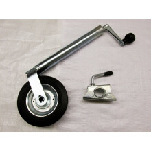 Heavy Duty Caravan Jockey Wheel & Clamp 42MM (Trailer Metal Rim Wind
