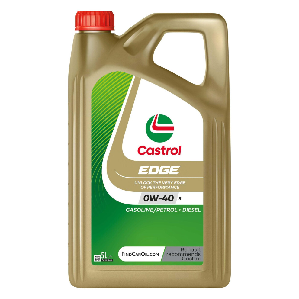 Castrol Edge 0W-40 R, Advanced Fully Synthetic Engine Oil, Meets Renault Rn 17Rsa Specifications, 5L