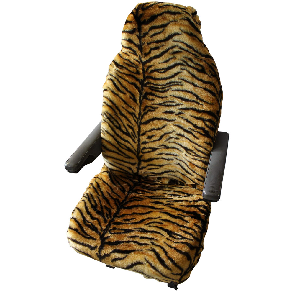 Carseatcover-Uk Pair Of Luxury Motorhome Seat Covers In Faux Fur [Choice Of 10 Fabrics][ Tiger] Gold 5003741973461