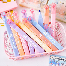 4Pcs/Lot Cute Cartoon Cat Claw Fluorescent Pens Highlighter Student Colored Journal Marking Marker Kids School Office Stationery