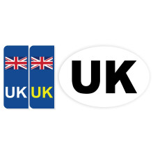 Pack of 3 UK Car Stickers for Europe GB Car Stickers for Europe GB Number Plate Sticker Mixed UK Oval Sticker Packwith