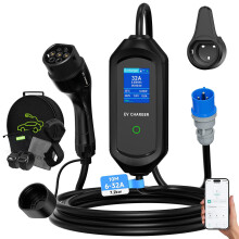 AFYEEV EV Charger Type 2 to 3 Pin Commando Plug, 7.2kW|32A|10M Cable