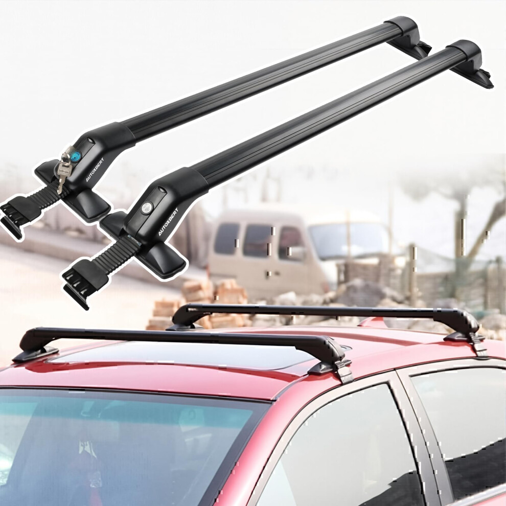 Autoxbert Universal Roof Rack Cross Bars Car Roof Bars Fit Car Without Side Rail Aluminum Adjustable Roof Rack Crossbars Mounting Luggage Carrier Ant 5008797584135