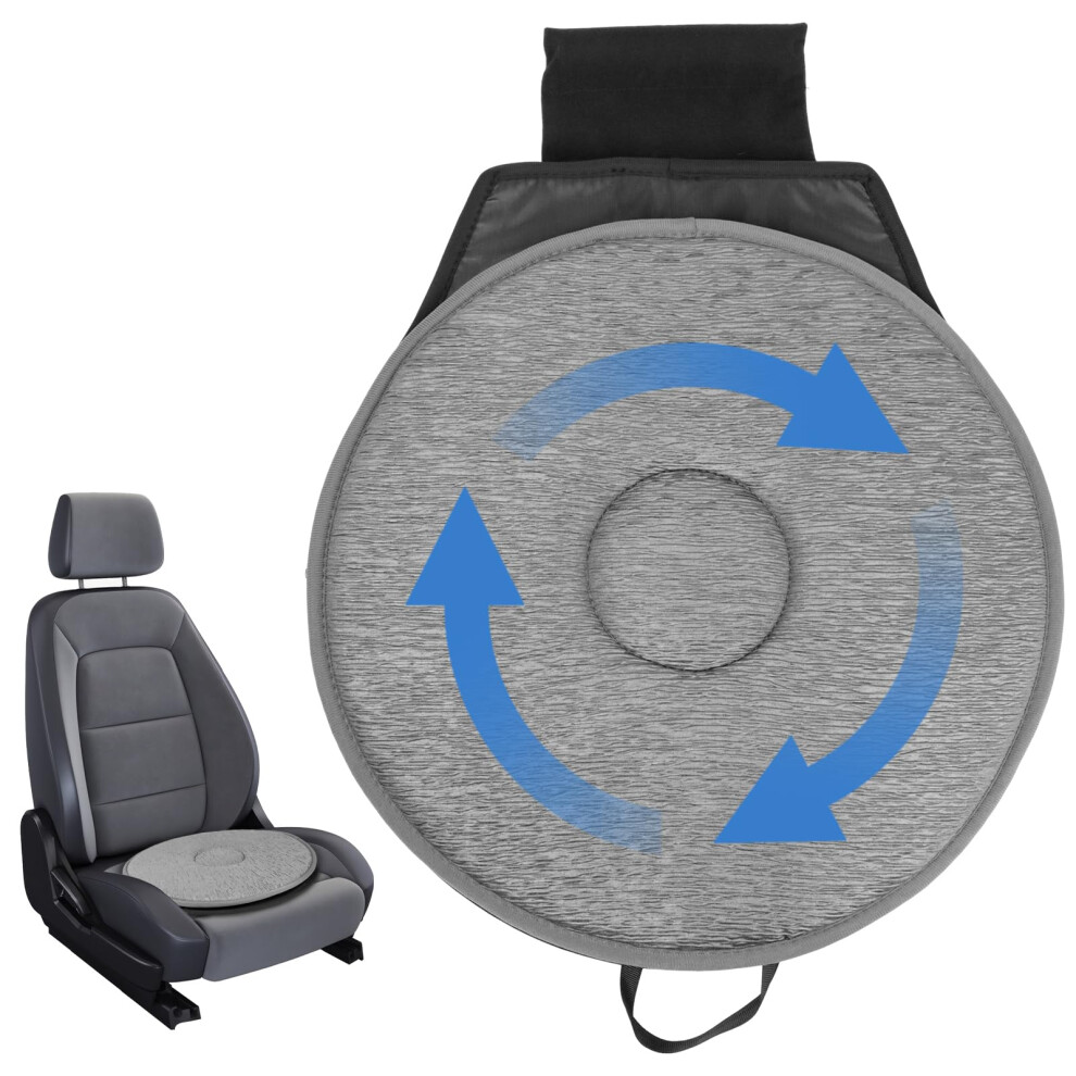 Tuakimce 360 Swivel Car Seat Cushion, Rotating Mobility Aid For Elderly & Disabled, Non-Slip Base With Handle, Portable Round Seat Pad For Vehicle, 5005644675633