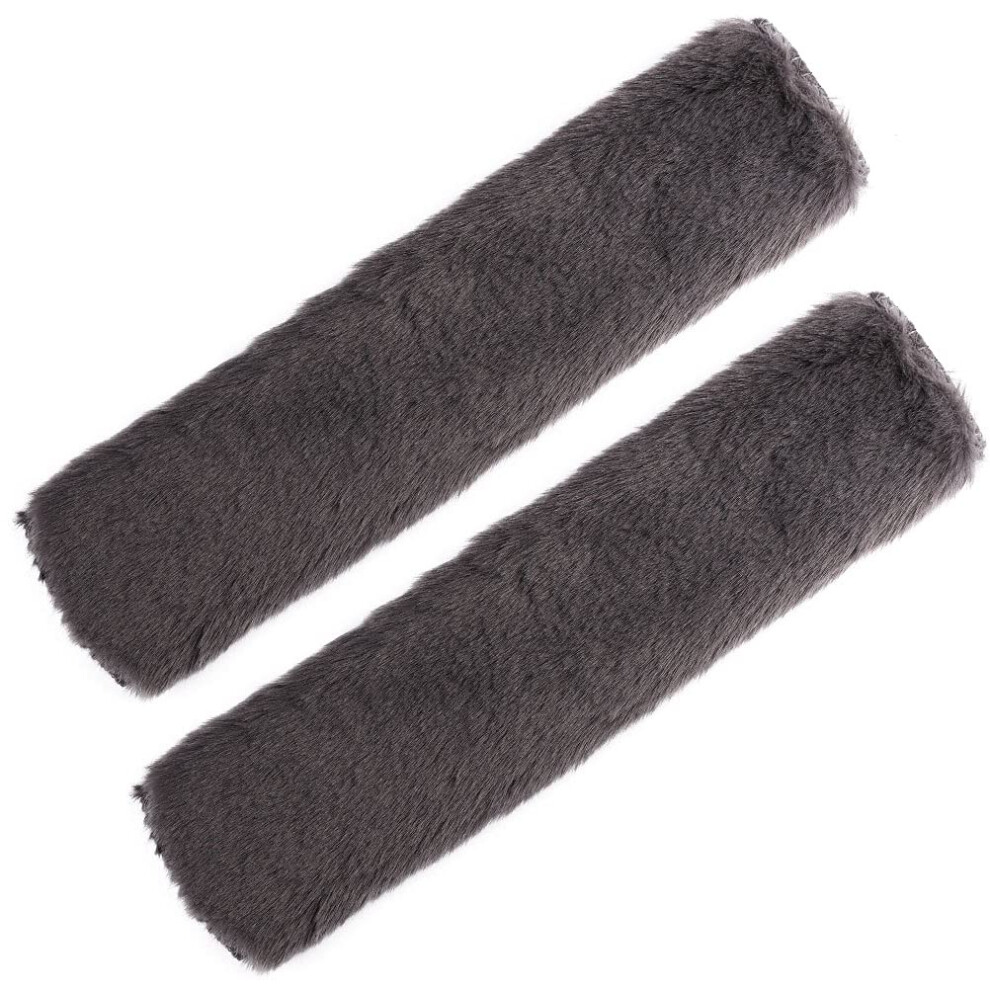 2 Pack Seat Belt Pads, Seatbelt Strap Cover Soft Faux Big Rabbit Fur 5006234727497