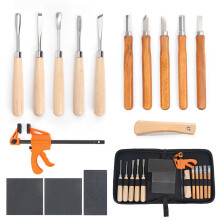 (15 piece woodworking tool kit) Wood Carving Tools Set Multi-functional Portable Woodworking Tool Bag, Storage Case for Outdoor Hand Carving Tools Set
