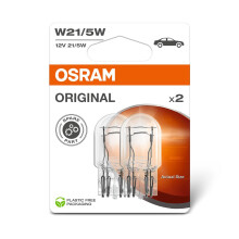 OSRAM ORIGINAL LINE, W21/5W, signal lamps with Glass wedge base, double blister (2 lamps)