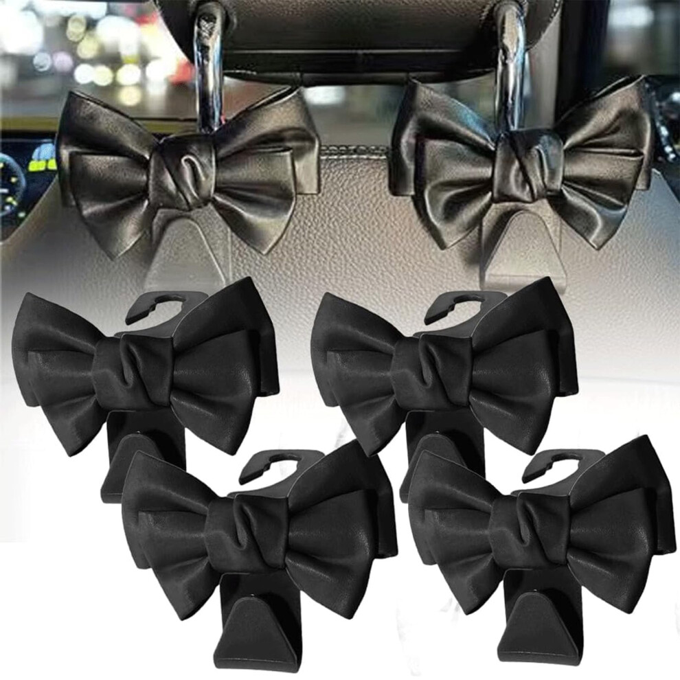Ambeert 4Pcs Car Bag Hook, Car Hooks, Headrest Hooks, Car Seat Hooks For Headrest, Cute Bow Car Seat Headrest Hook For Car Bag Hook Hanger, Purse Umb 5006881446727