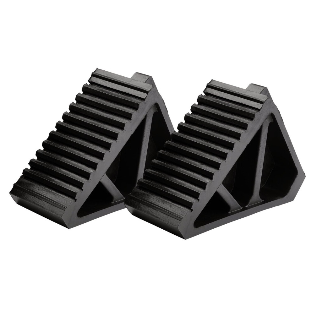 Draper 21132 Rubber Wheel Chocks, 6 Tonne (Pair), Black