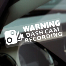 5 x C29W Stickers Warning Dash Cam Recording Vehicle Reverse Signs Camera Security Dashcam Window CCTV Car Van Truck Taxi Mini Cab Bus Coach White on