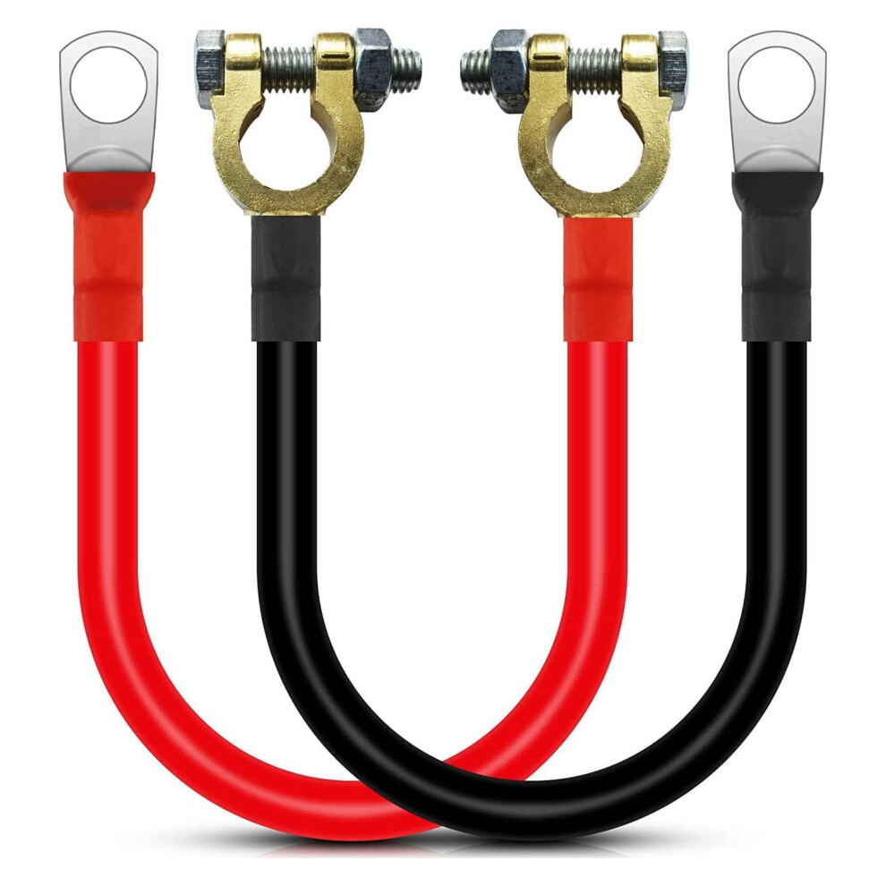 lcyen 2Pcs 2AWG 50cm Car Battery Cables, 35mmÂ² 12V Copper Wires with Ring Terminal Copper Wire for Auto, Truck, Motorcycle, Solar, RV, Marine, Availa-image-OPC-PXCYMJR-NEW